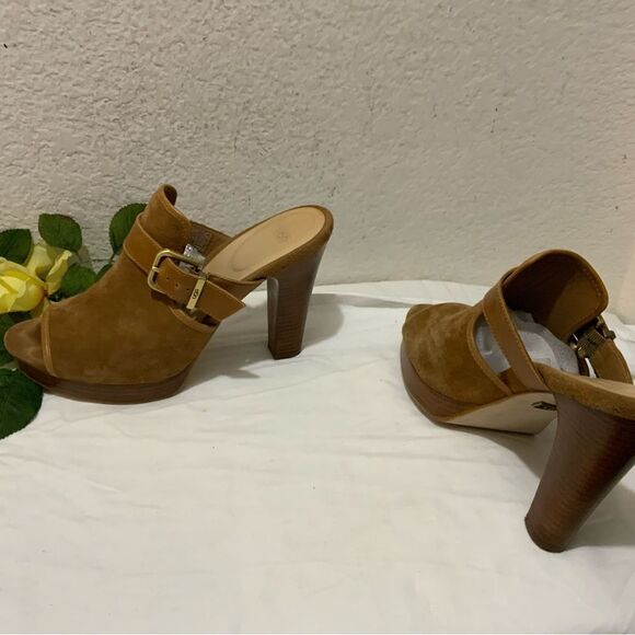 Ugg Women's Slide Heel Leather suede Upper Shoe Size 10 Color Tan S/N1004388 - Picture 1 of 15